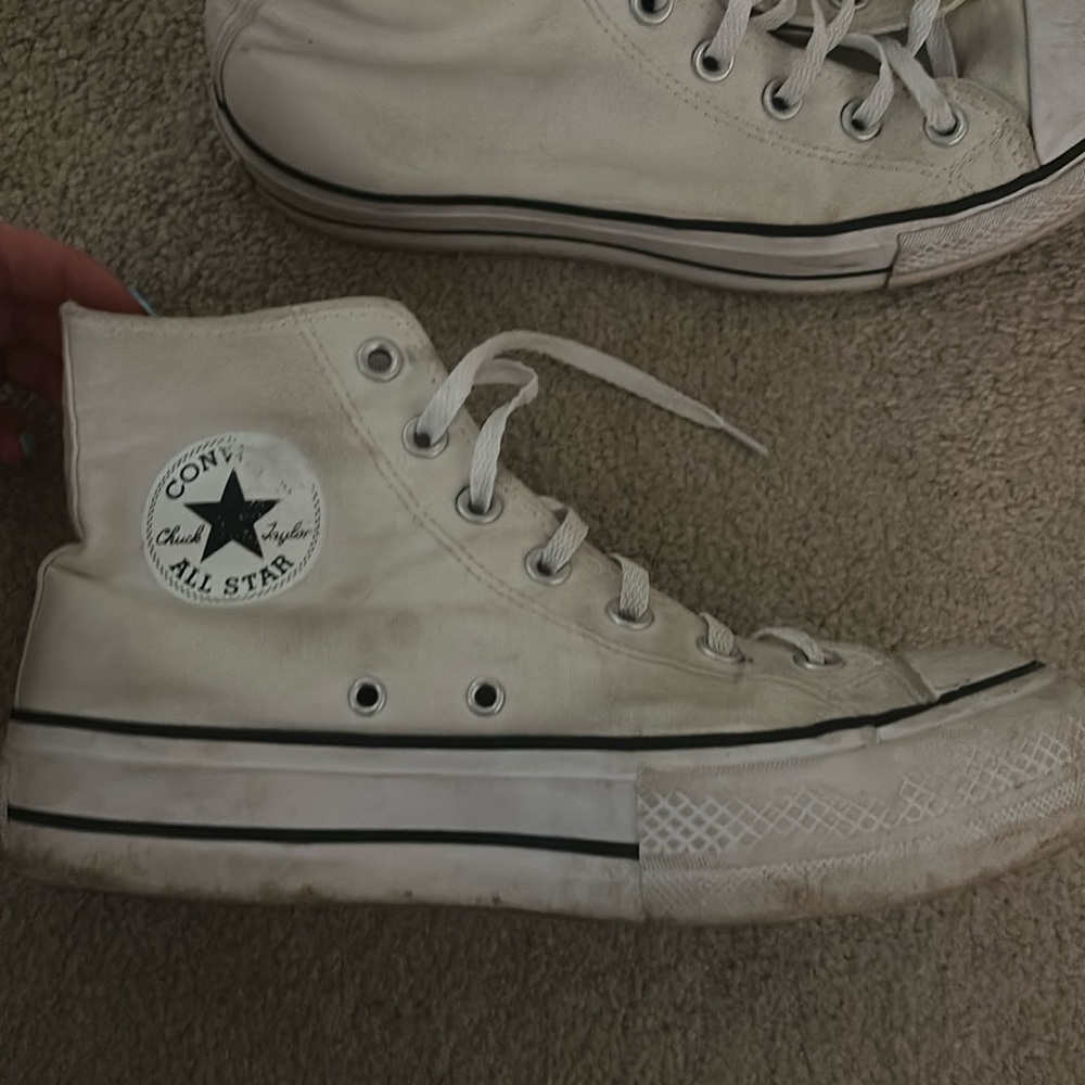 white platform converse